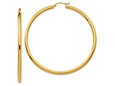 10k Yellow Gold Polished 2 9/16" Tube Hoop Earrings