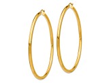 10k Yellow Gold Polished 2 9/16" Tube Hoop Earrings