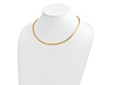10k Yellow Gold 3mm Domed Omega 18 Inch Necklace