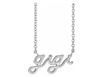 14K White Gold Lowercase Script gigi Necklace, 18 Inches.