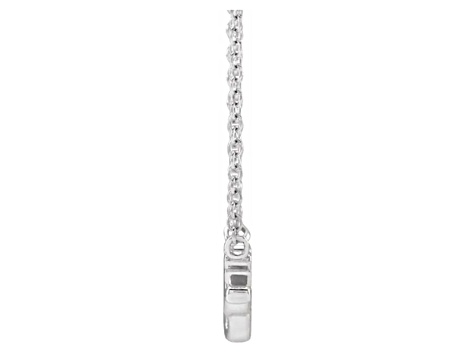 14K White Gold Lowercase Script gigi Necklace, 18 Inches.