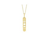 14K Yellow Gold Diamond Accent Moon Phases Pendant With Chain