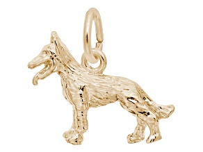14K Yellow Gold German Shepherd Dog Charm