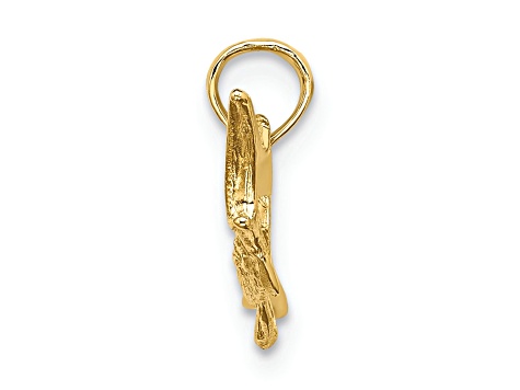 14k Yellow Gold Textured Marlin Fish Pendant