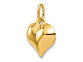 14k Yellow Gold 3D Polished Puffed Heart Pendant