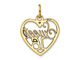 14k Yellow Gold Sweet 16 Heart Pendant