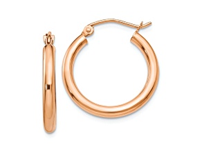 10k Rose Gold 13/16" Polished Tube Hoop Earrings