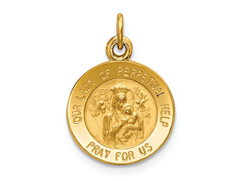 14K Yellow Gold Our Lady of Perpetual Help Medal Charm