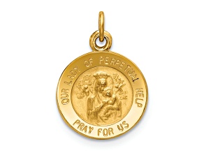 14K Yellow Gold Our Lady of Perpetual Help Medal Charm