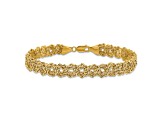 14K Yellow Gold Diamond-cut Braided Rope Chain Bracelet