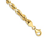 10k Yellow Gold 6.5mm Diamond-Cut Rope Link Bracelet