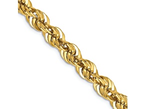14k Yellow Gold 6mm Solid Rope 20 Inch Chain