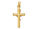 14K Yellow Gold Hollow Crucifix Pendant
