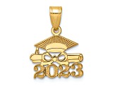 14K Yellow Gold Graduation Cap and Diploma 2023 Charm