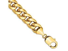 14k Yellow Gold 11mm Miami Cuban Link Bracelet, 10 Inches
