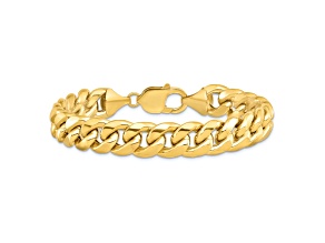 14k Yellow Gold 11mm Miami Cuban Link Bracelet, 8 Inches