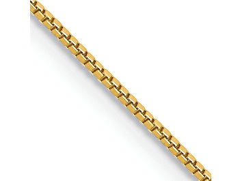 Picture of 14k Yellow Gold 0.7mm Solid Box Link 26 Inch Chain