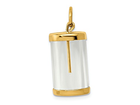 14k Yellow Gold Fillable Capsule Charm Pendant