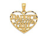 10K Yellow Gold Diamond-cut Daddys Little Girl Heart Pendant