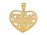 10K Yellow Gold Diamond-cut Daddys Little Girl Heart Pendant