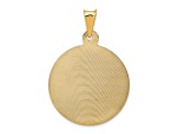 14K Yellow Gold Polished Diamond-cut Sagrado Corazon Circle Pendant