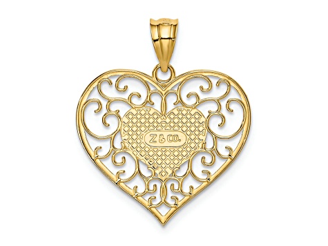 14K Yellow Gold Star Of David Pendant - Polished Filigree Style, 24mm X 17mm, Women's Or Unisex - View #6
