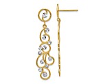 14k Two-tone Diamond-cut Filigree Dangle Earrings