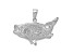 Rhodium Over 14k White Gold Polished and Textured Open-Backed Bass Fish Pendant