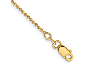 14k Yellow Gold Diamond-Cut Beaded Chain Bracelet