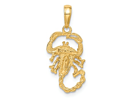14k Yellow Gold Textured Scorpion pendant