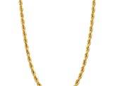 14k Yellow Gold Solid 7mm Diamond-Cut Quadruple Rope 20 Inch Chain