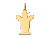 14k Yellow Gold Satin Boy with Cap Pendant