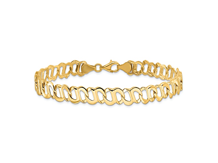 14K Yellow Gold Polished Fancy Link Bracelet