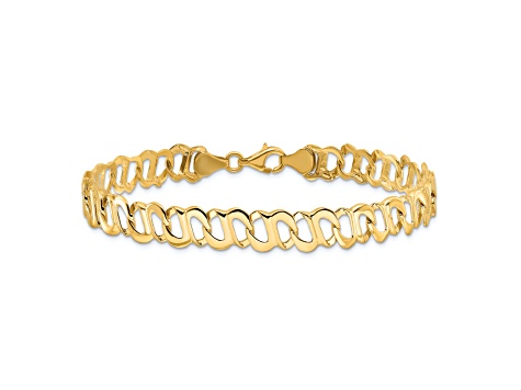 14K Yellow Gold Polished Fancy Link Bracelet