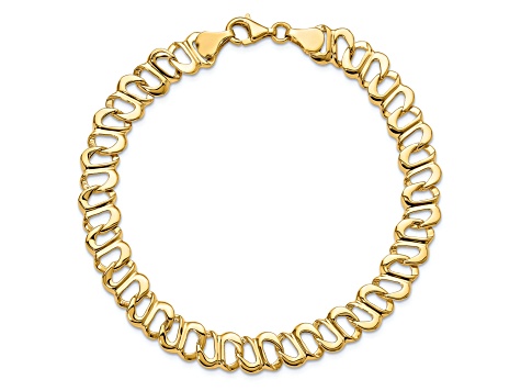 14K Yellow Gold Polished Fancy Link Bracelet