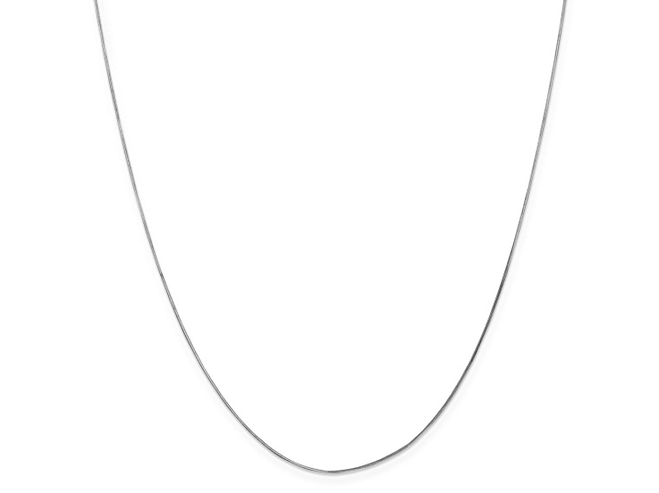14K White Gold 0.5mm Octagonal Snake Chain Necklace