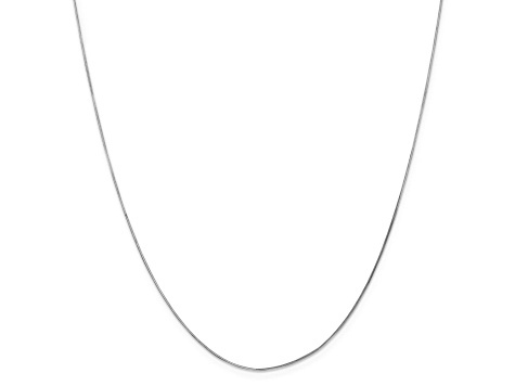 14K White Gold 0.5mm Octagonal Snake Chain Necklace