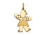 14k Yellow Gold Satin Small Girl with Bow Charm