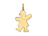 14k Yellow Gold Satin Small Girl with Bow Charm