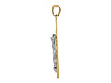 14K Yellow and White Gold Diamond-cut Crucifix Pendant