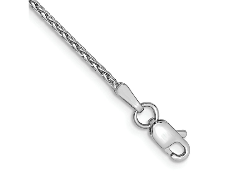 Rhodium Over 14k White Gold Diamond-Cut Parisian Wheat Link Bracelet