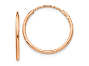 10k Rose Gold Polished 5/8" Endless Tube Hoop Earrings