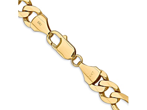 14K Yellow Gold 8.75mm Flat Figaro Chain Necklace