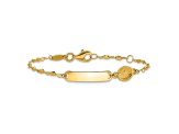 14k Yellow Gold Polished Miraculous Medal Children's ID Bracelet