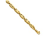 14K Yellow Gold Polished Fancy Link Men's Bracelet