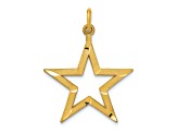 14k Yellow Gold Diamond-Cut and Brushed Star Pendant