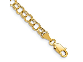 14k Yellow Gold 5mm Double Link Charm Bracelet