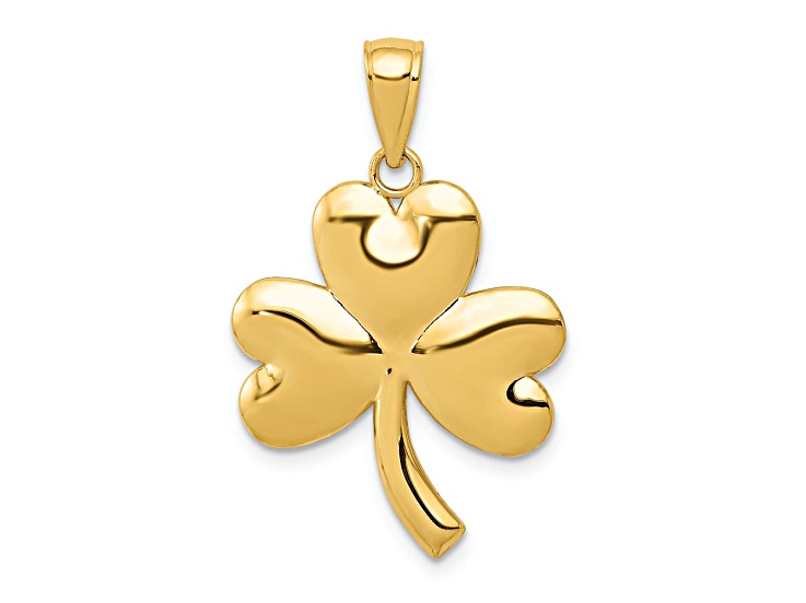 14K Yellow Gold Shamrock Charm