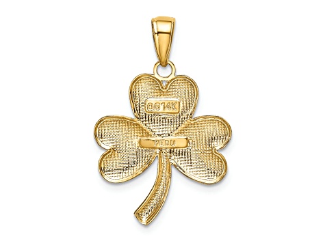 14K Yellow Gold Shamrock Charm
