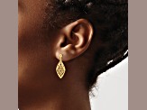 14K Yellow Gold Polished Diamond-cut Post Dangle Earrings